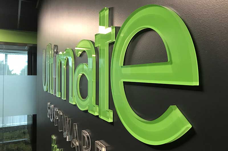 Acrylic office lettering