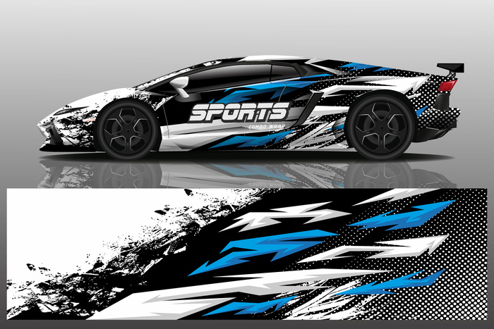 sport car decal wrap design