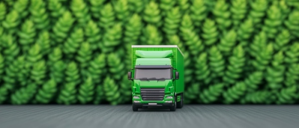 landscaping company vehicle wrapped with green background