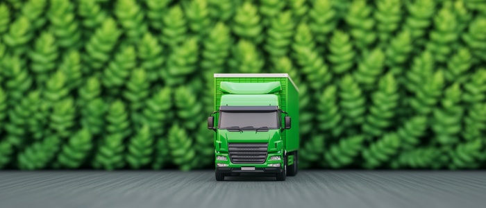 landscaping company vehicle wrapped with green background