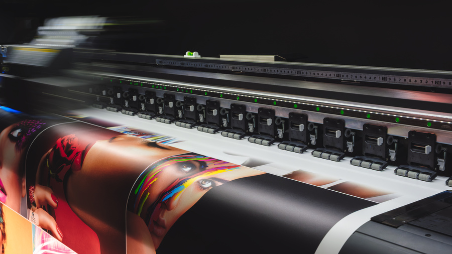 Printer is printing a colorful vibrant custom wallpaper